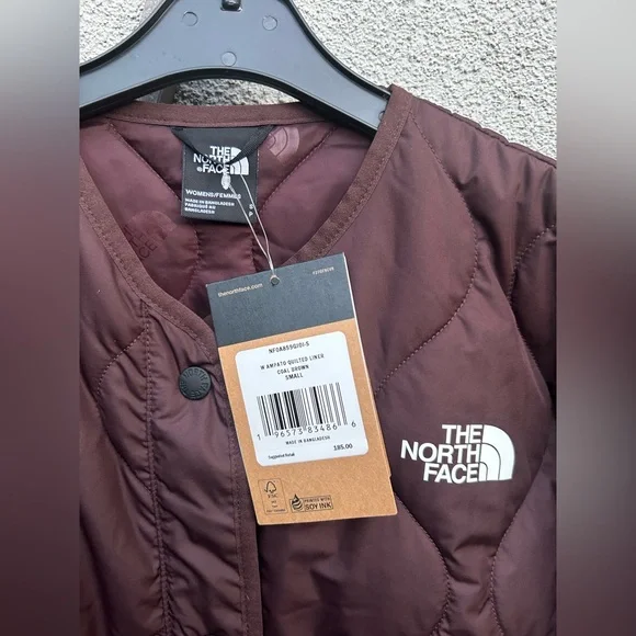 The North Face Ampato Quilted liner longline jacket in Coal brown New with Tags! - Picture 6 of 12